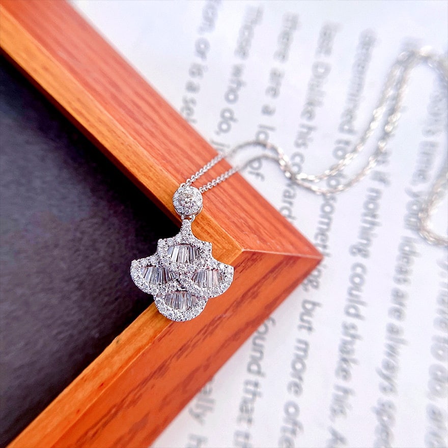 14k Gold 0.55 Ct Natural H Diamond Pendant( Without Chain ) - 2