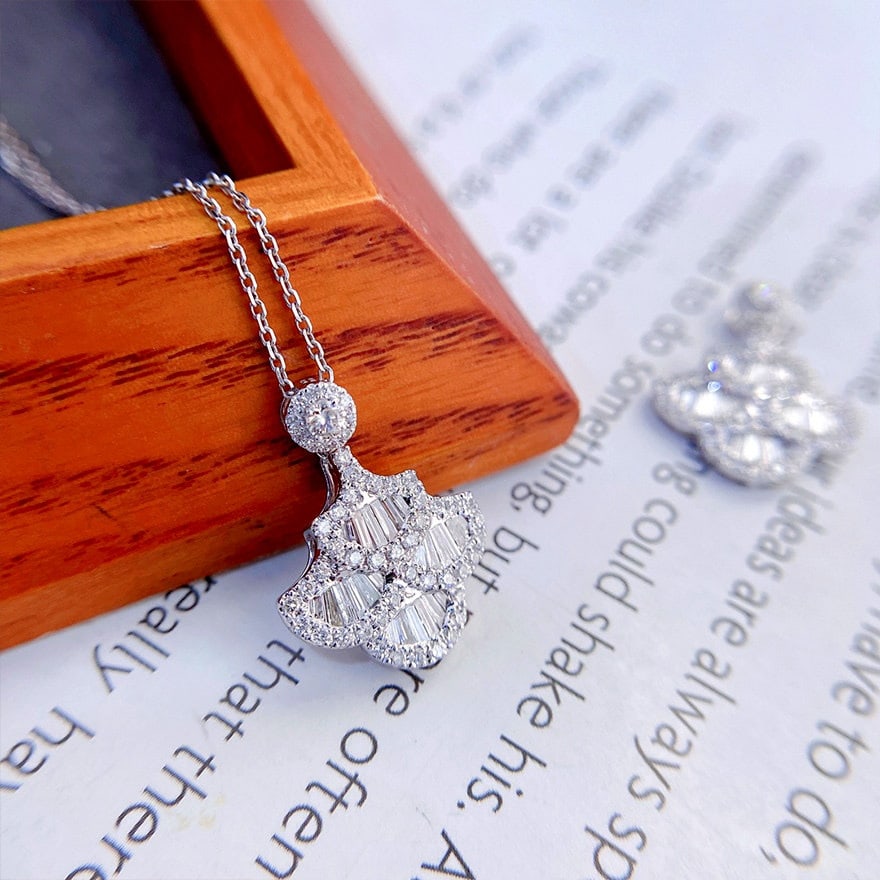 14k Gold 0.55 Ct Natural H Diamond Pendant( Without Chain ) - 3