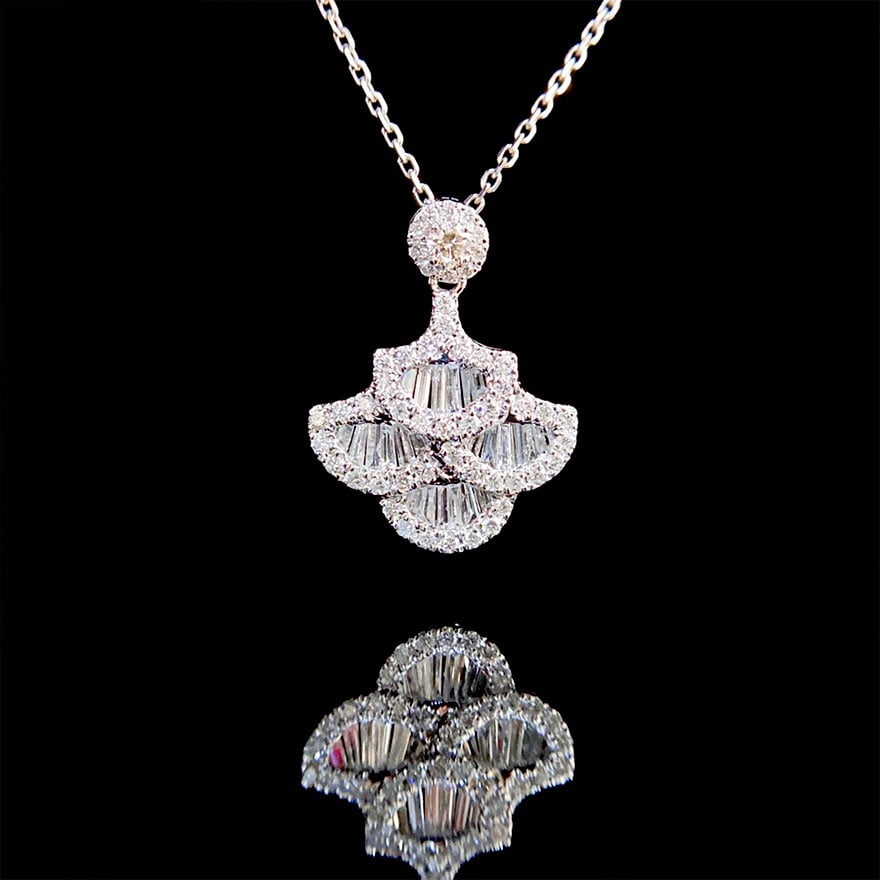 14k Gold 0.55 Ct Natural H Diamond Pendant( Without Chain ) - 4