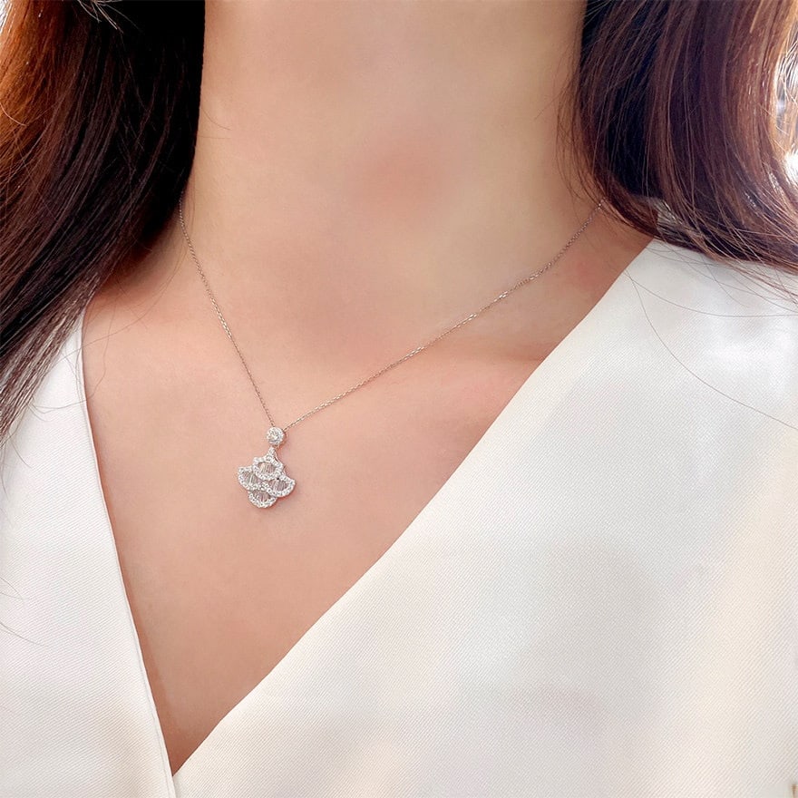 14k Gold 0.55 Ct Natural H Diamond Pendant( Without Chain ) - 5