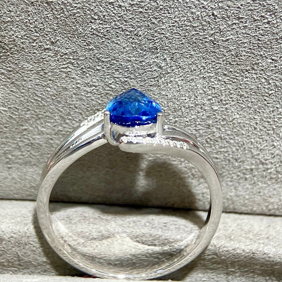 14k Gold 1.42 Ct Natural Sapphire & Diamond Ring - 7