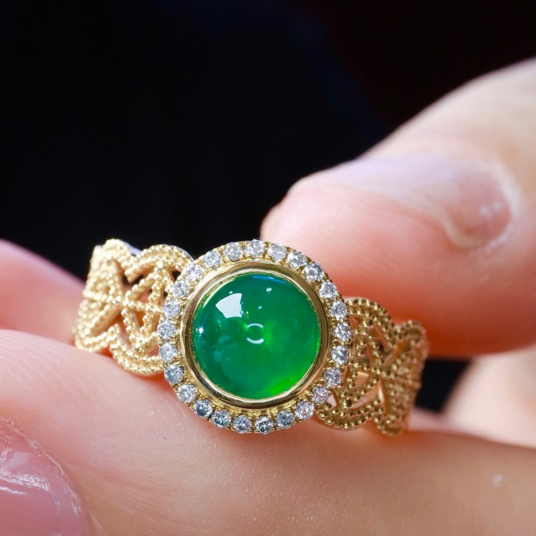 14k Gold 1.19 Ctw Natural Emerald & Diamond Ring - 5