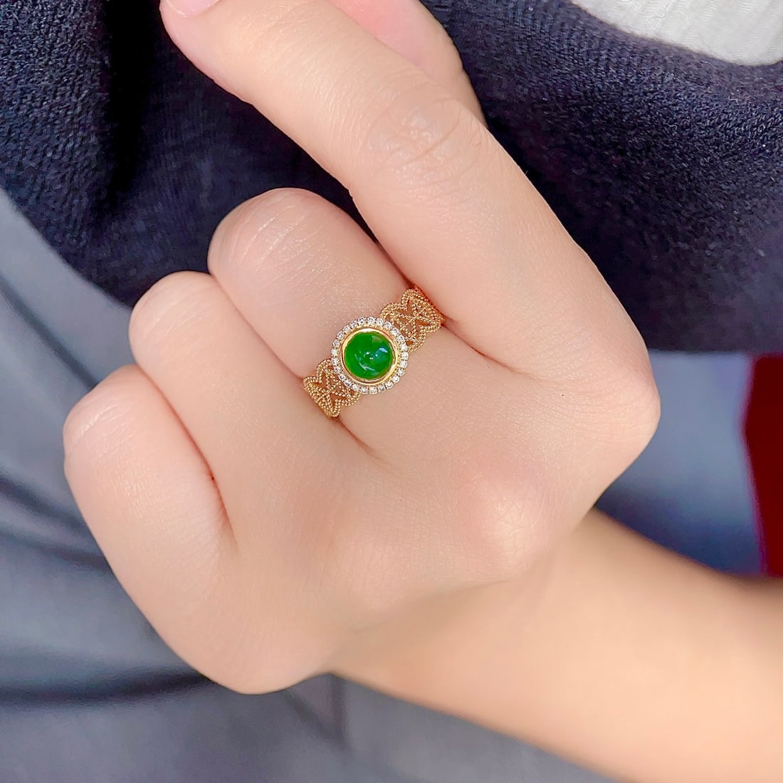 14k Gold 1.19 Ctw Natural Emerald & Diamond Ring - 6