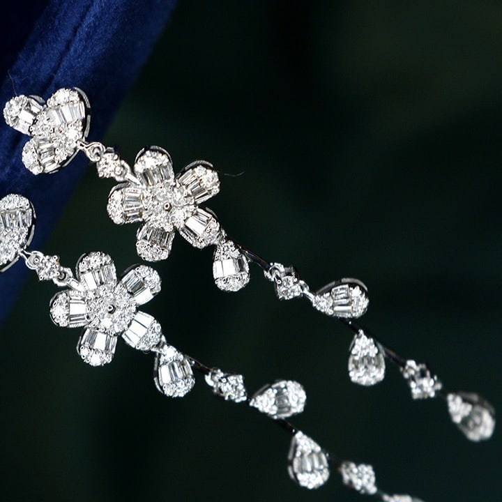 14k Gold 1.06 Ct Natural H Diamond Earrings - 2