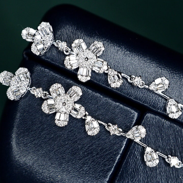 14k Gold 1.06 Ct Natural H Diamond Earrings - 3