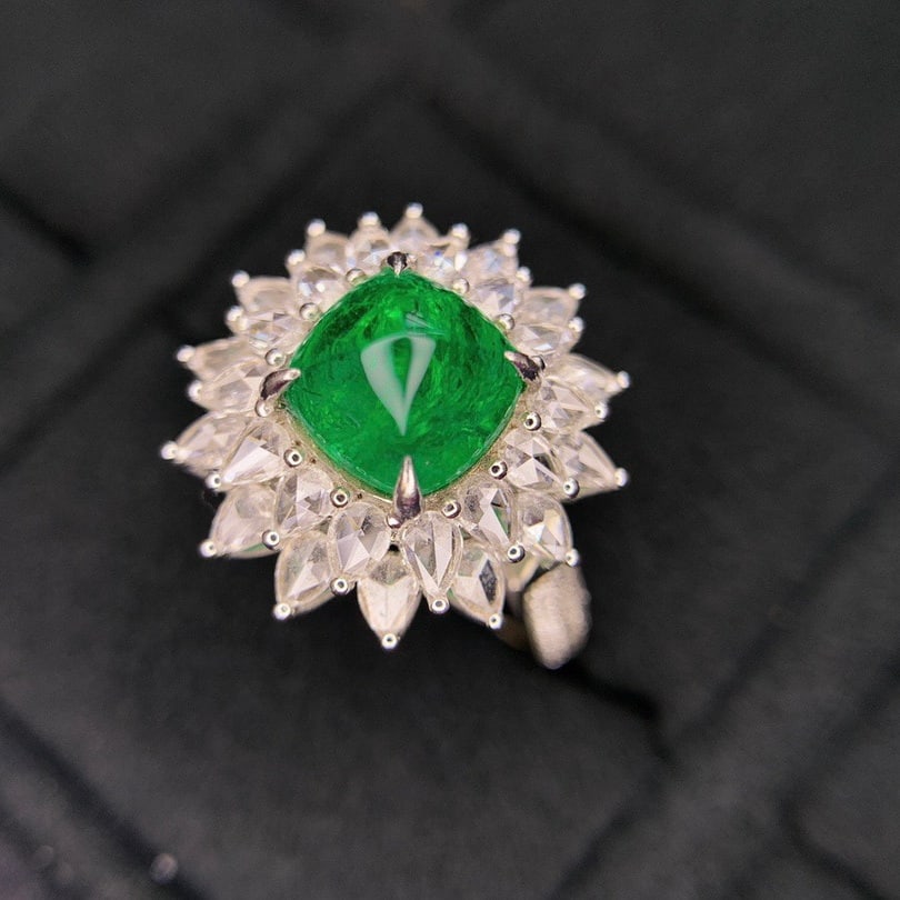 14k Gold 3.86 Ctw Natural Emerald & Diamond Ring - 2