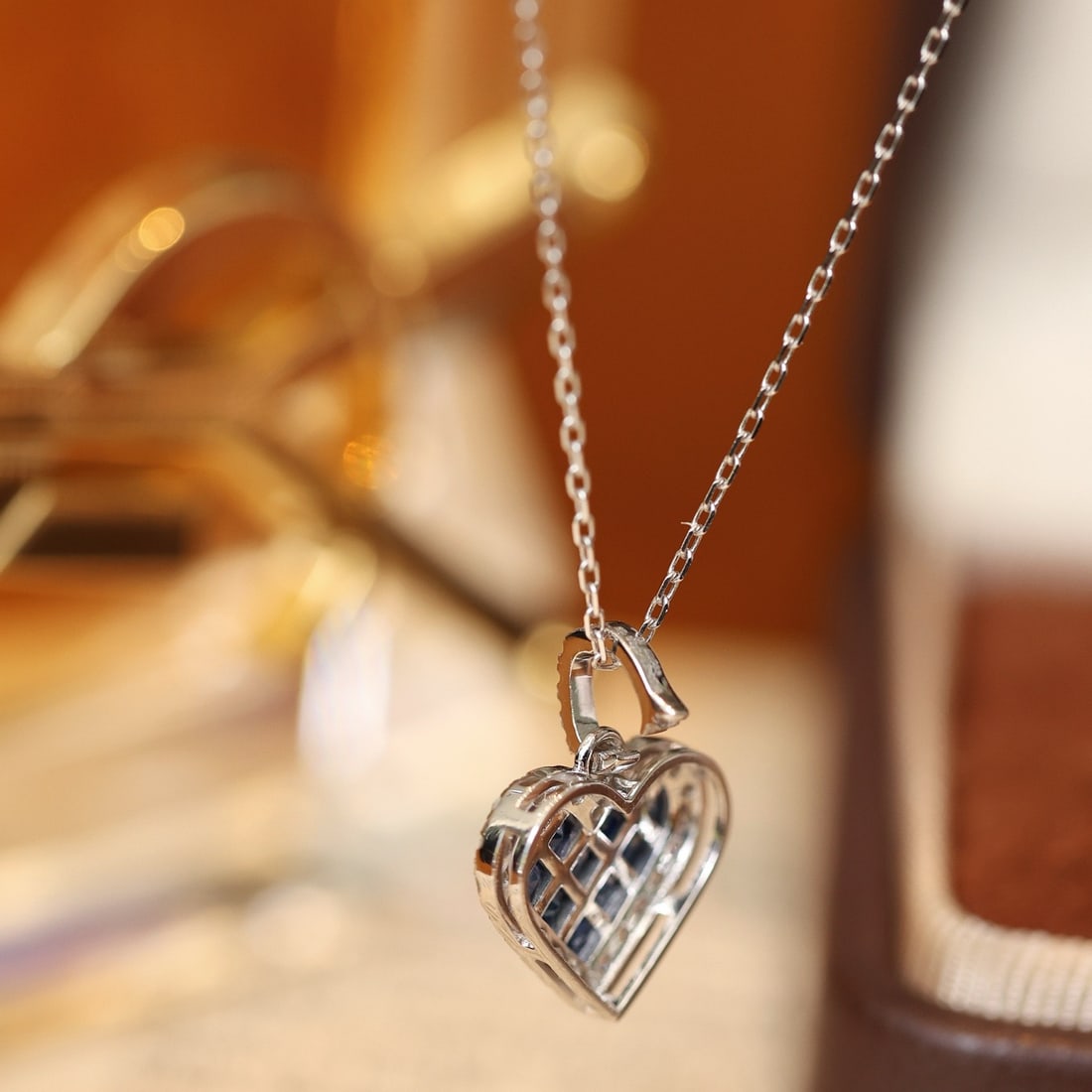 14k Gold 0.97 Ctw Natural Sapphire & Diamond Pendant( Without Chain ) - 5