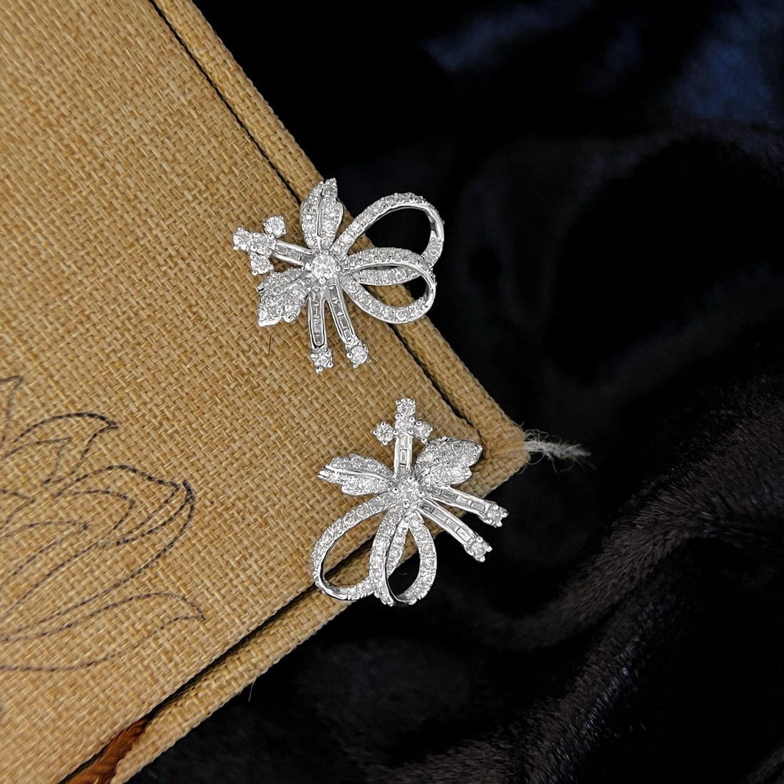 14k Gold 0.96 Ct Natural H Diamond Earrings - 3