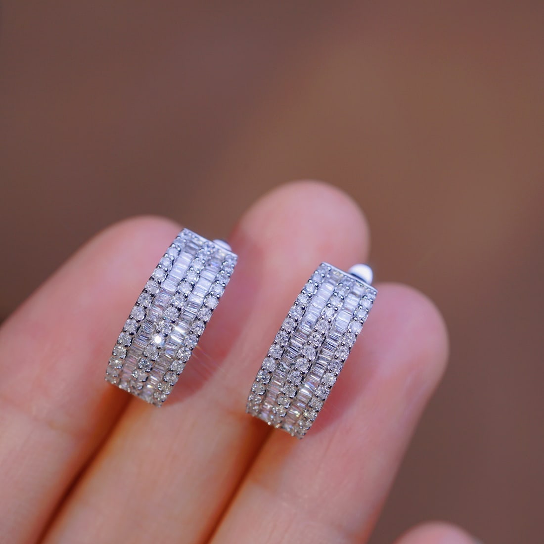 14k Gold 1.60 Ct Natural H Diamond Earrings - 5