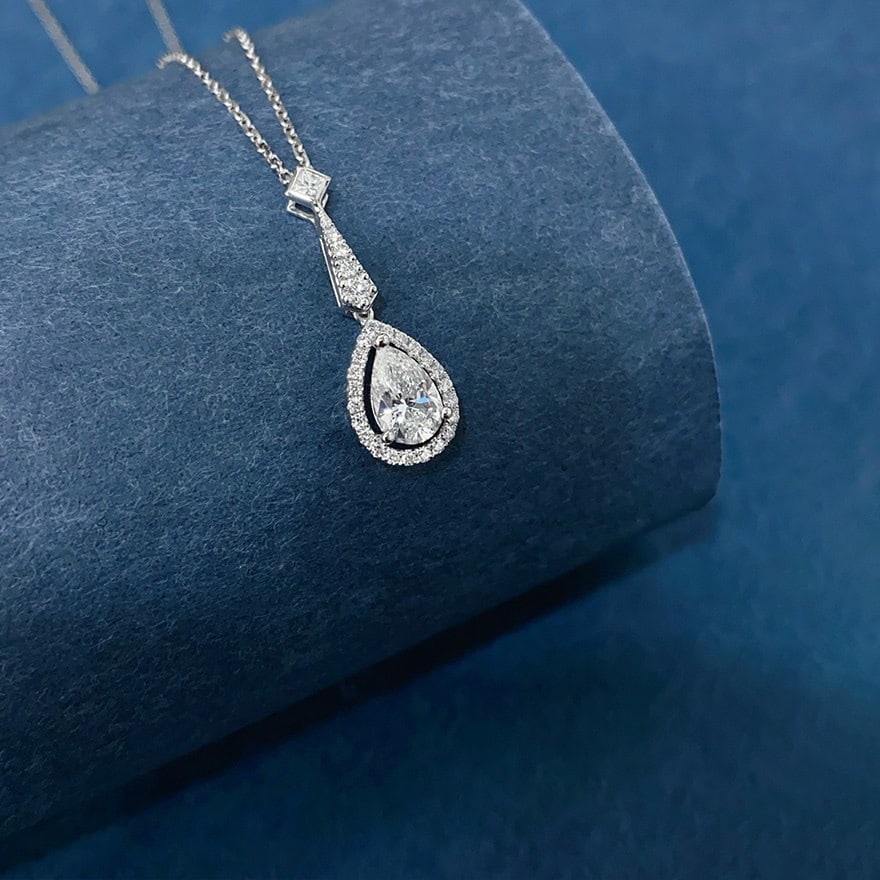 Gia Certified 14k Gold 0.5 Ct Natural D Vs2 Pear Diamond Necklace - 5