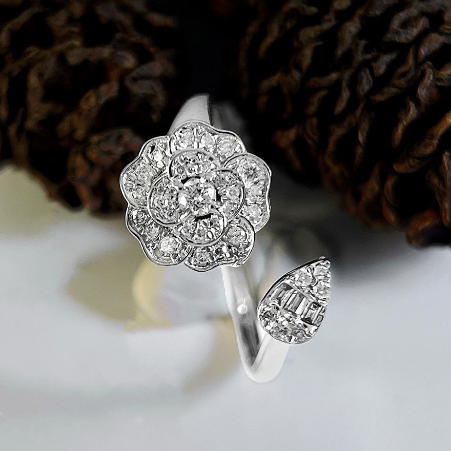 14k Gold 0.3 Ct Natural H Diamond Ring: Ref:231132121 // gold content:14k gold // ring size:7. 25us // // main gemstone:diamond // shape:multiple // carat weight:0. 3ct // clarity grade:vs-si // color:h // treatment:natural // Condition: