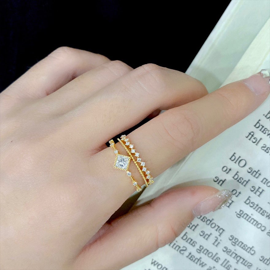 Gia Certified 14k Gold 0.30 Ct Natural F Vs2 Princess Diamond Ring - 4