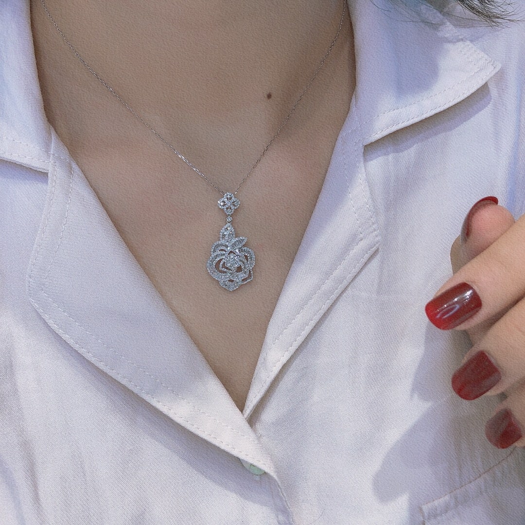 14k Gold 1.48 Ct Natural H Diamond Pendant( Without Chain ) - 7