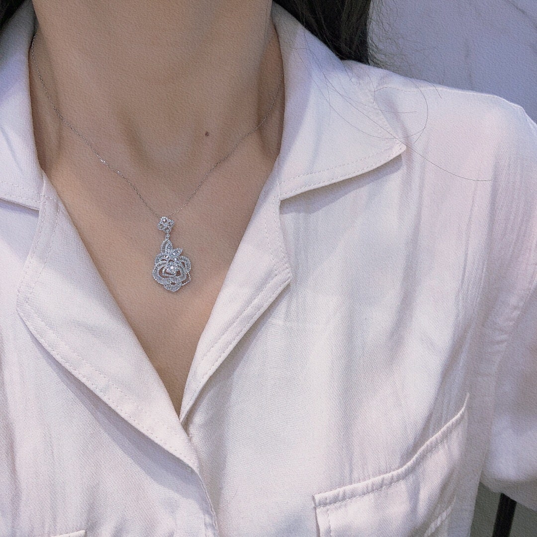 14k Gold 1.48 Ct Natural H Diamond Pendant( Without Chain ) - 8