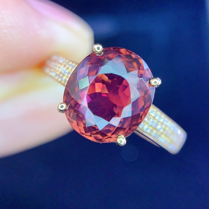 14k Gold 4.2 Ct Natural Tourmaline & Diamond Ring - 3