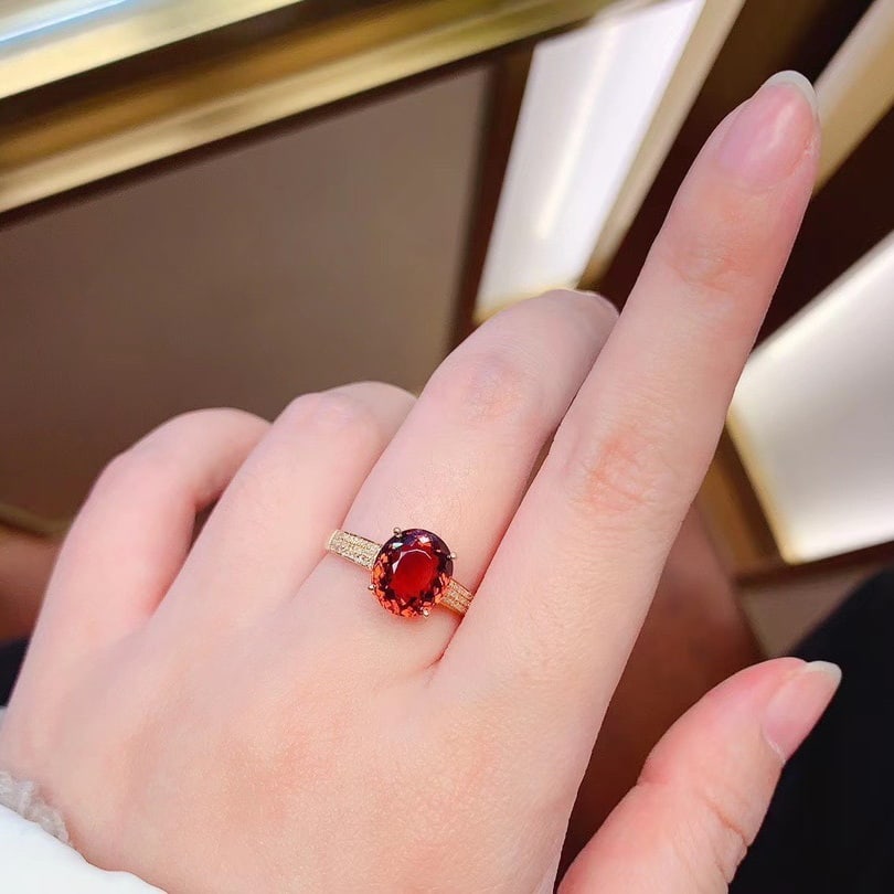 14k Gold 4.2 Ct Natural Tourmaline & Diamond Ring - 6