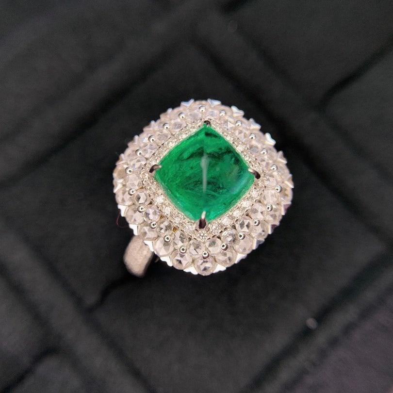 14k Gold 4.04 Ctw Natural Emerald & Diamond Ring (1 of 7)