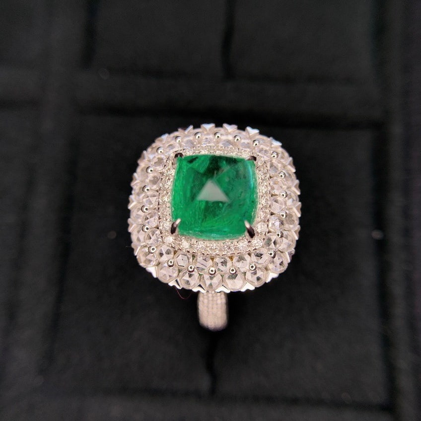 14k Gold 4.04 Ctw Natural Emerald & Diamond Ring - 3