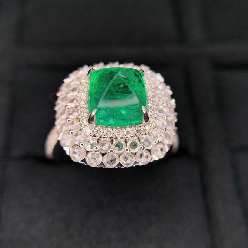 14k Gold 4.04 Ctw Natural Emerald & Diamond Ring - 4