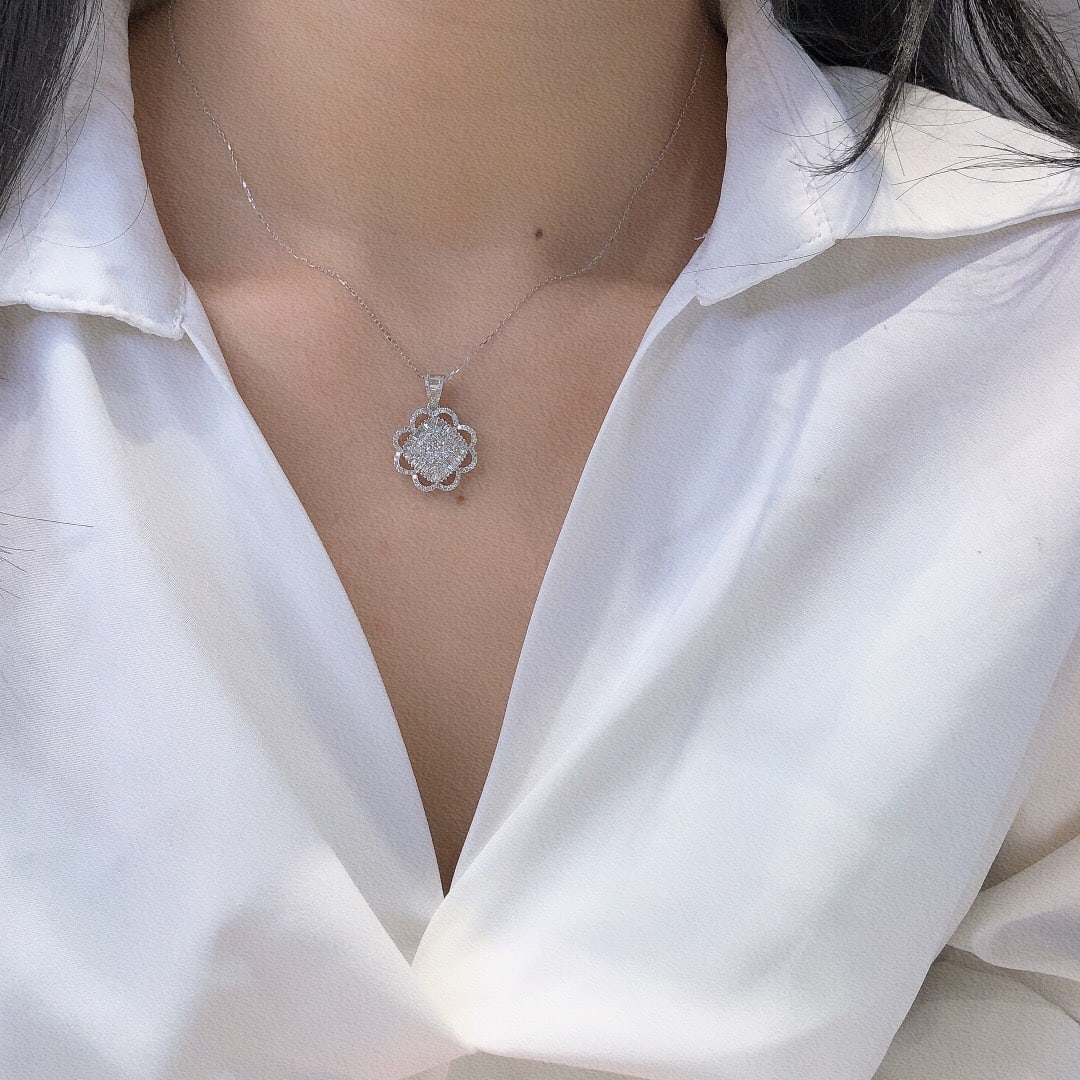 14k Gold 1.12 Ct Natural H Diamond Pendant( Without Chain ) - 9