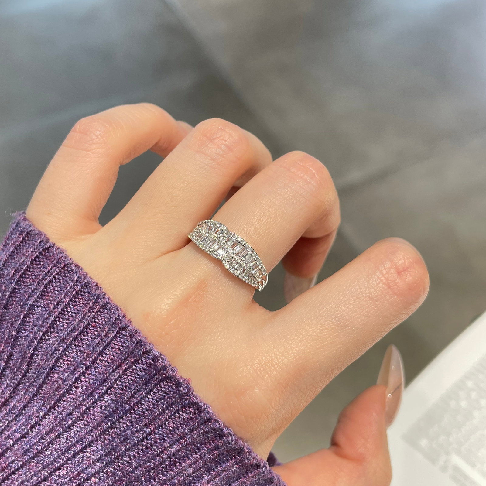 14k Gold 0.5 Ct Natural H Diamond Ring - 5