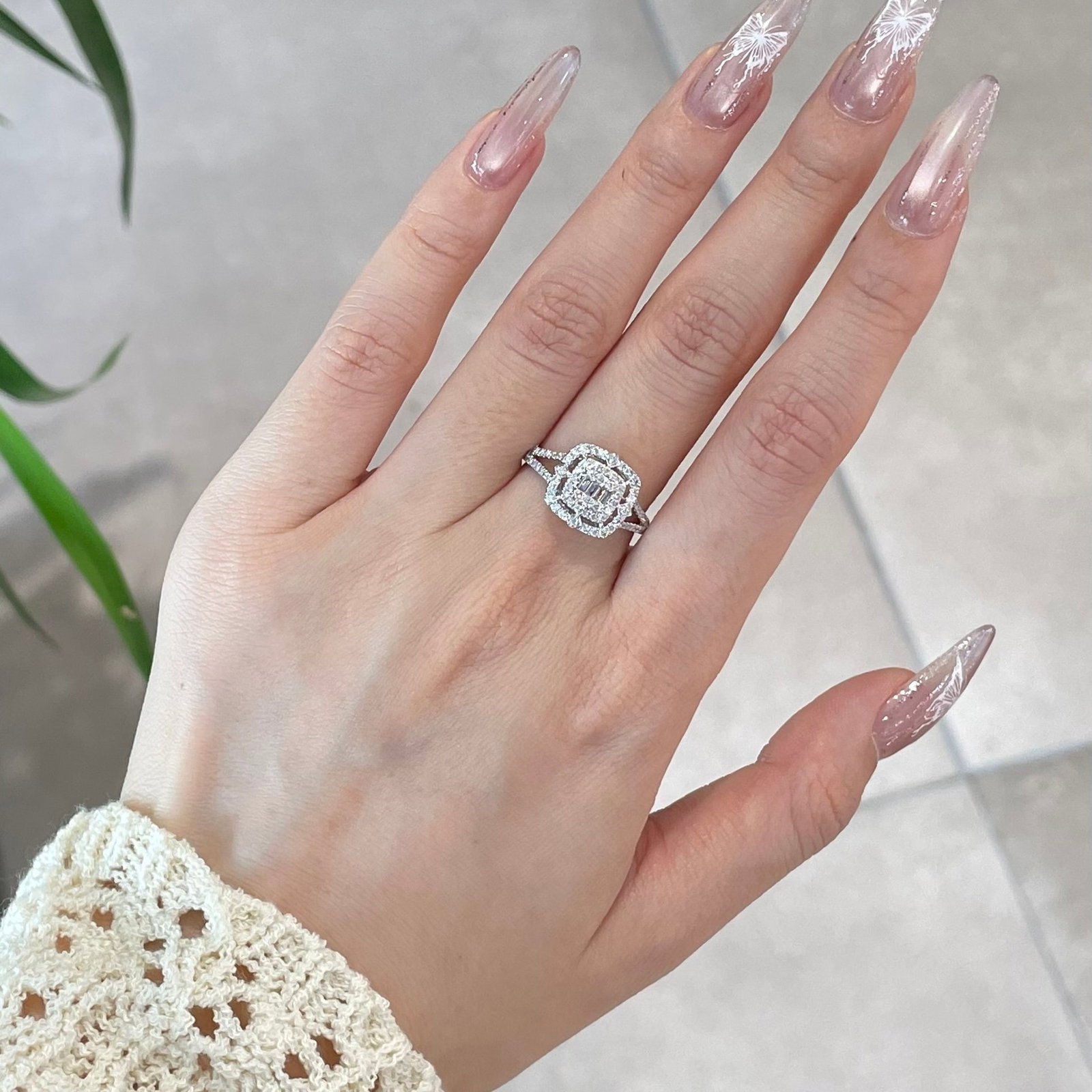 14k Gold 0.45 Ct Natural H Diamond Ring - 5