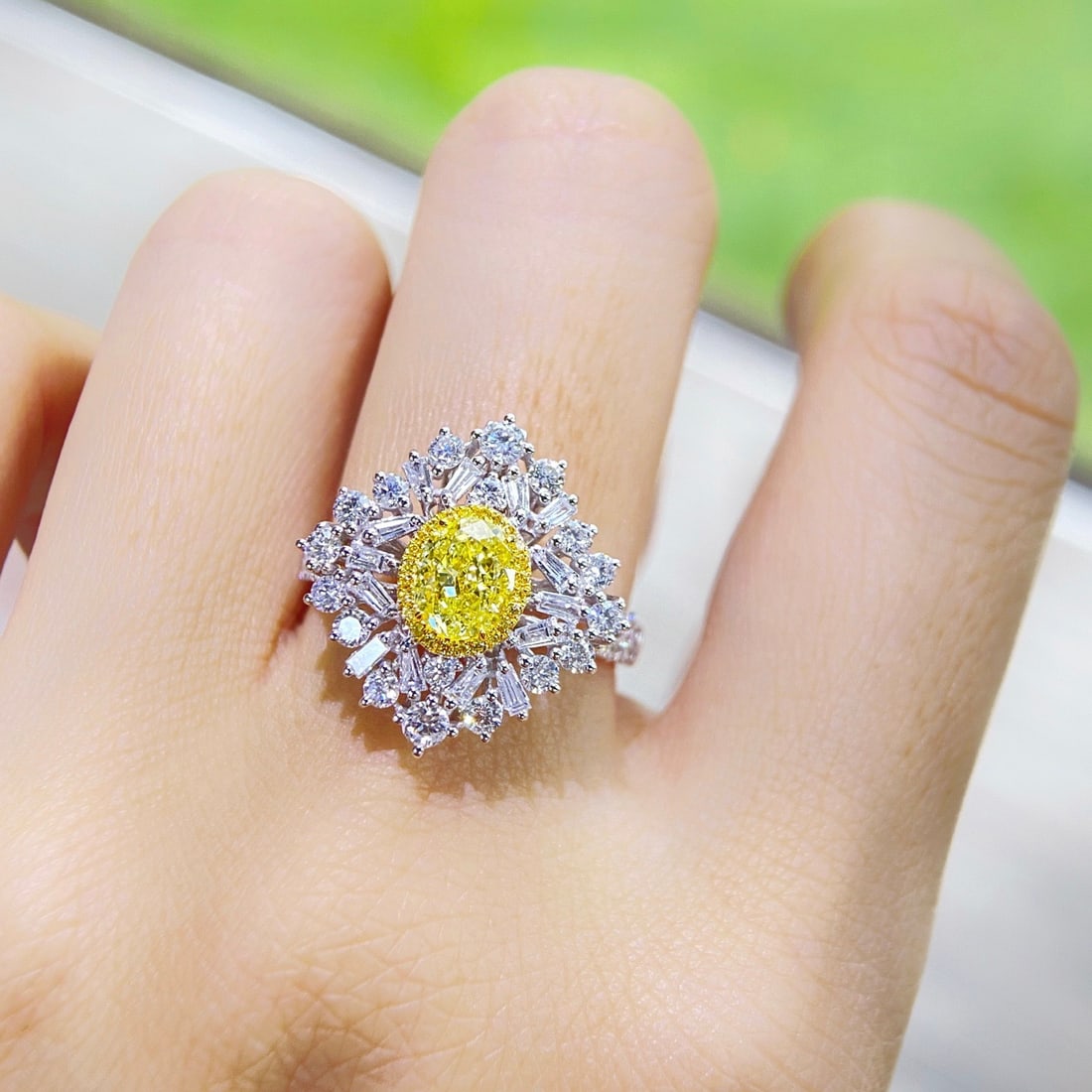 Gia Certified 14k Gold 2.33 Ctw Natural Yellow Diamond & Diamond Ring/pendant( Without Chain ) - 3