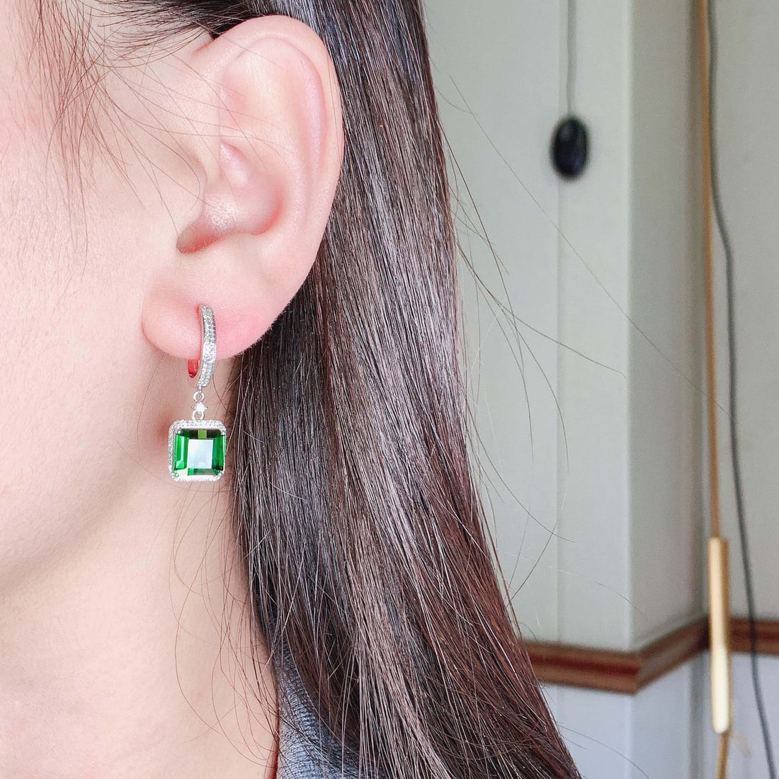 14k Gold 8.62 Ct Natural Tourmaline & Diamond Earrings - 2