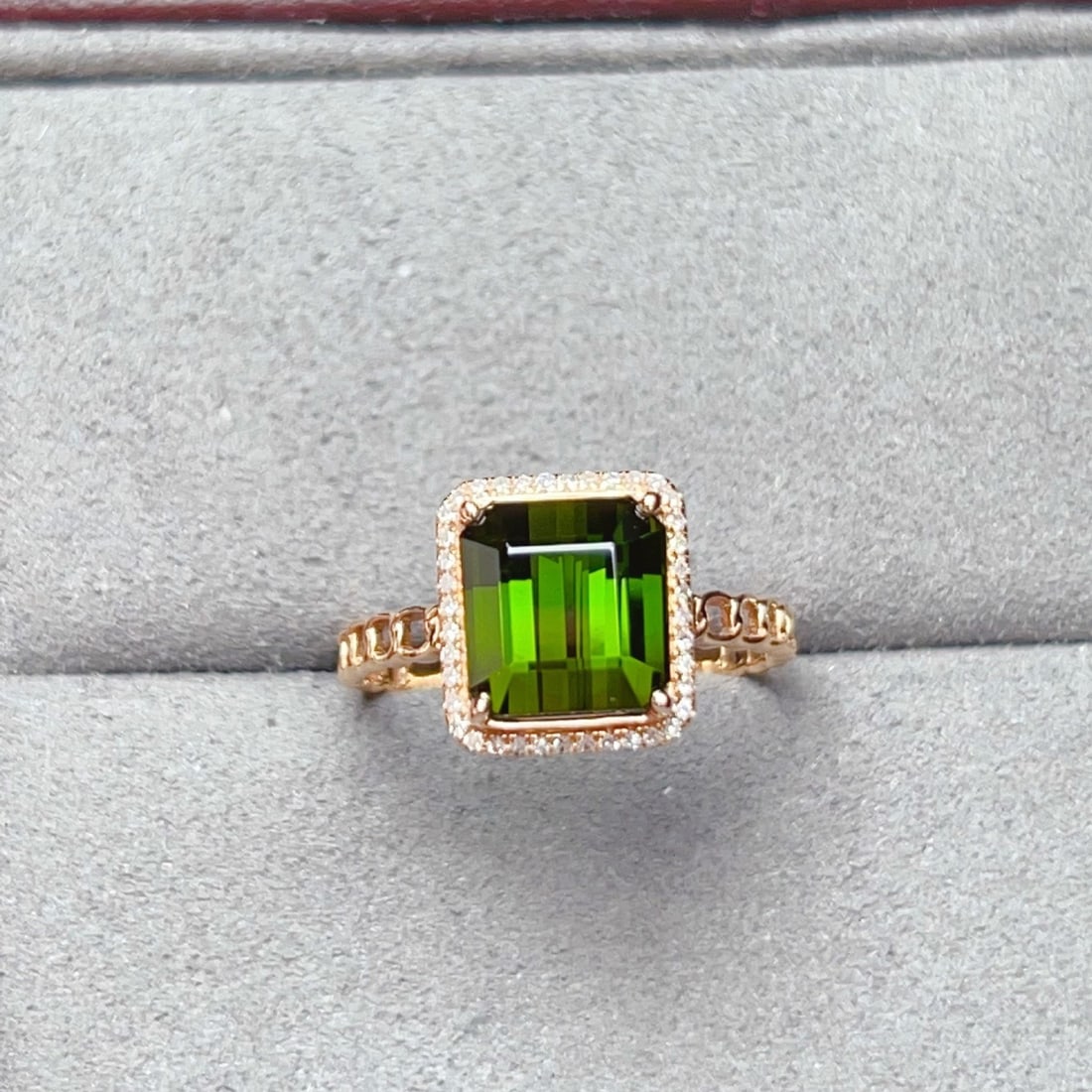 14k Gold 3.57 Ctw Natural Tourmaline & Diamond Ring - 2