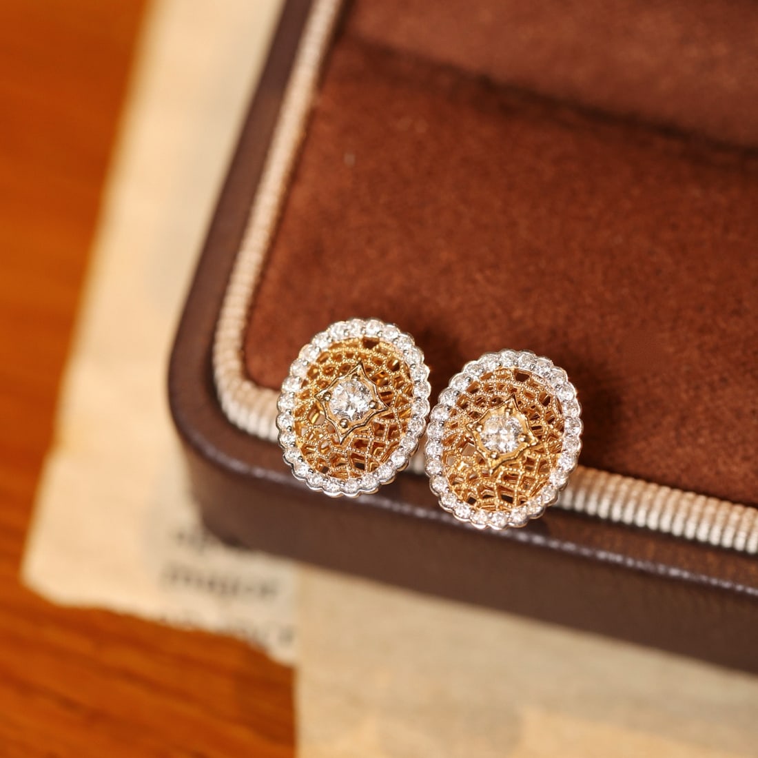 14k Gold 0.45 Ct Natural H Diamond Earrings - 2