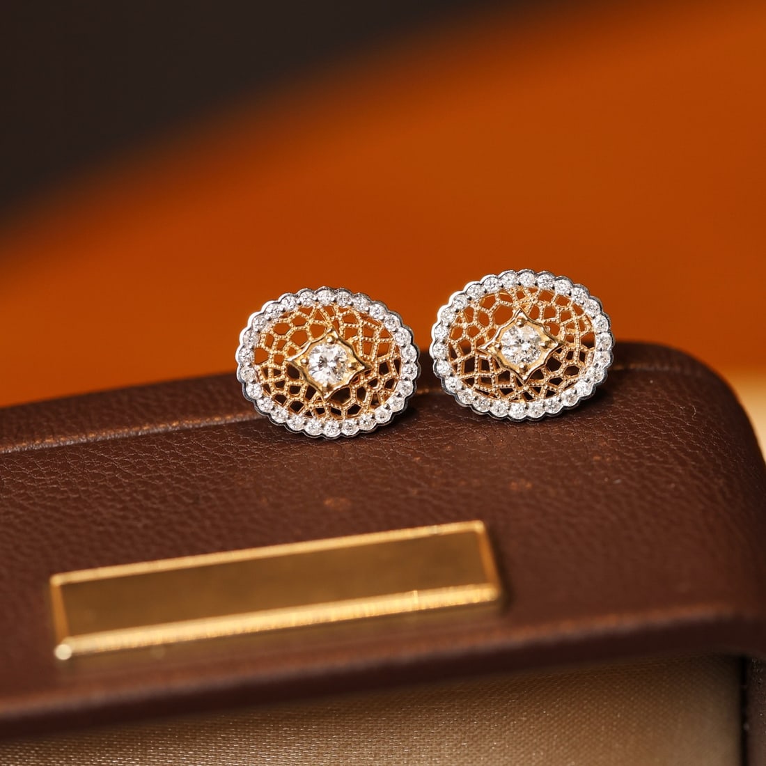 14k Gold 0.45 Ct Natural H Diamond Earrings - 3