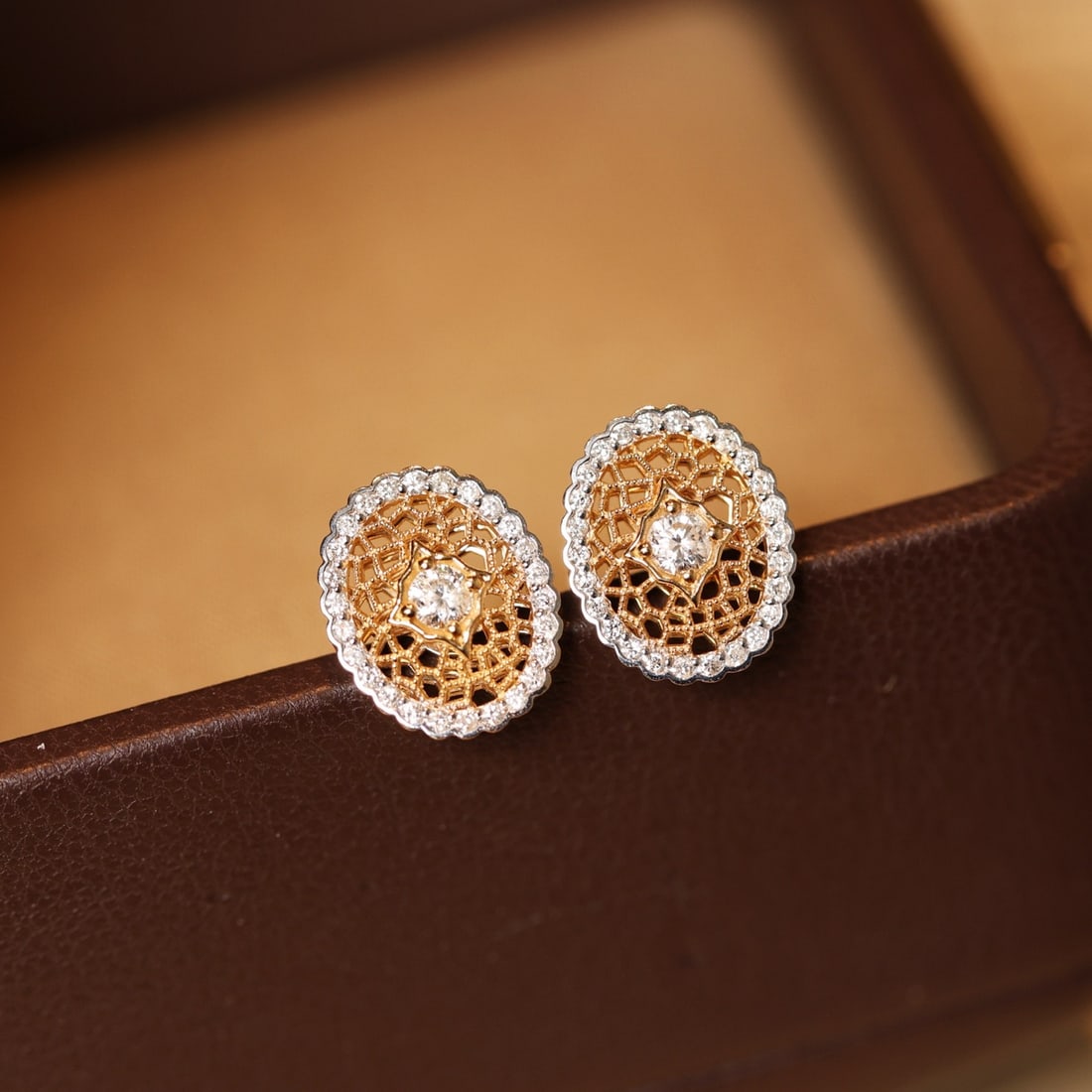 14k Gold 0.45 Ct Natural H Diamond Earrings - 4