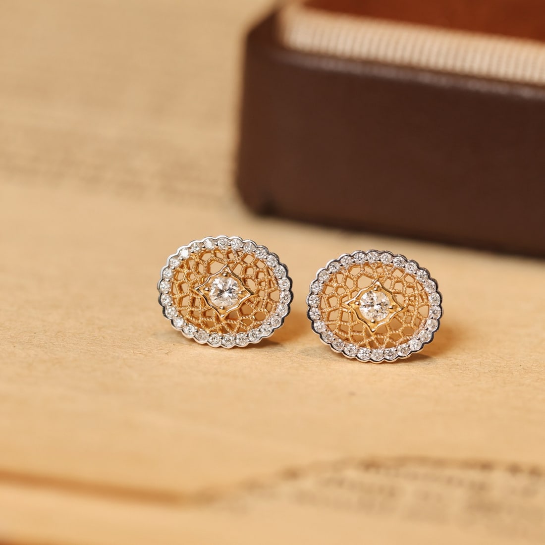14k Gold 0.45 Ct Natural H Diamond Earrings - 6