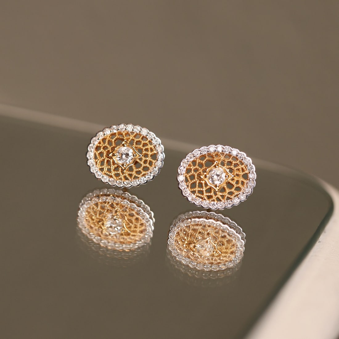 14k Gold 0.45 Ct Natural H Diamond Earrings - 7