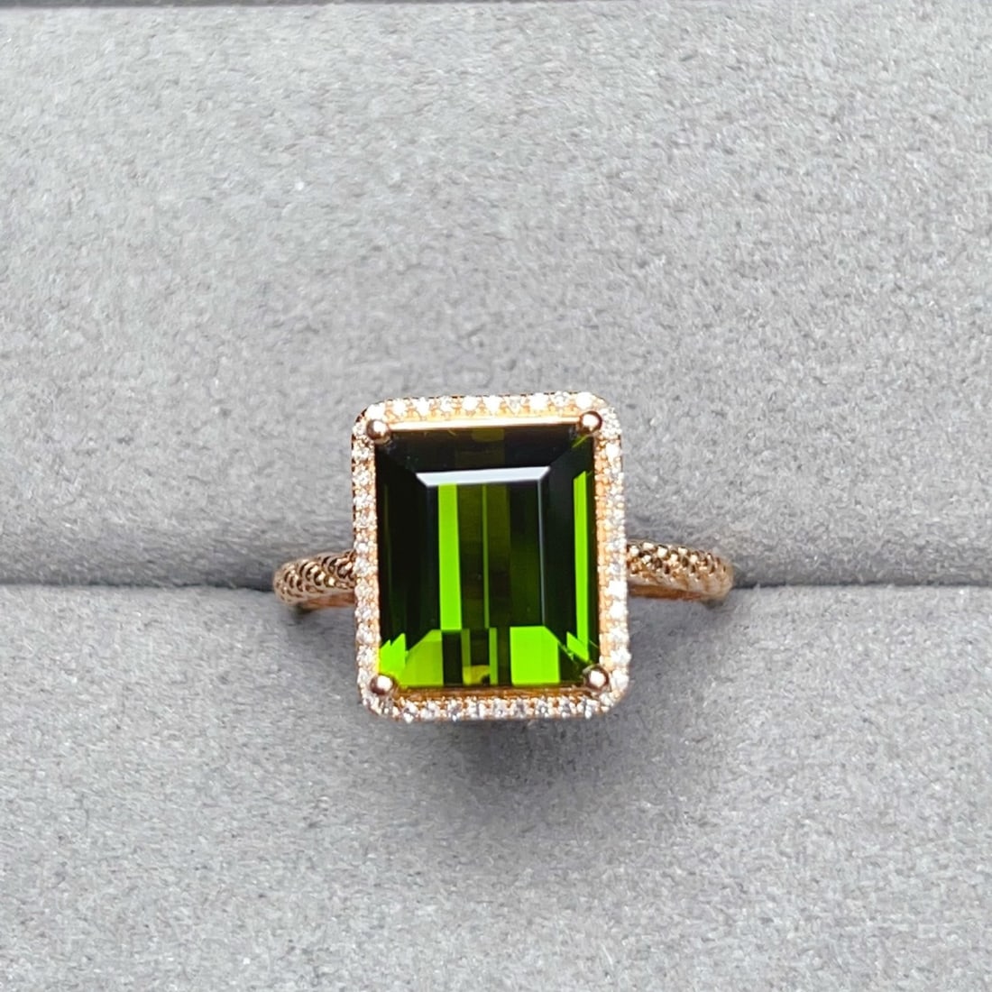 14k Gold 4.09 Ctw Natural Tourmaline & Diamond Ring (1 of 10)