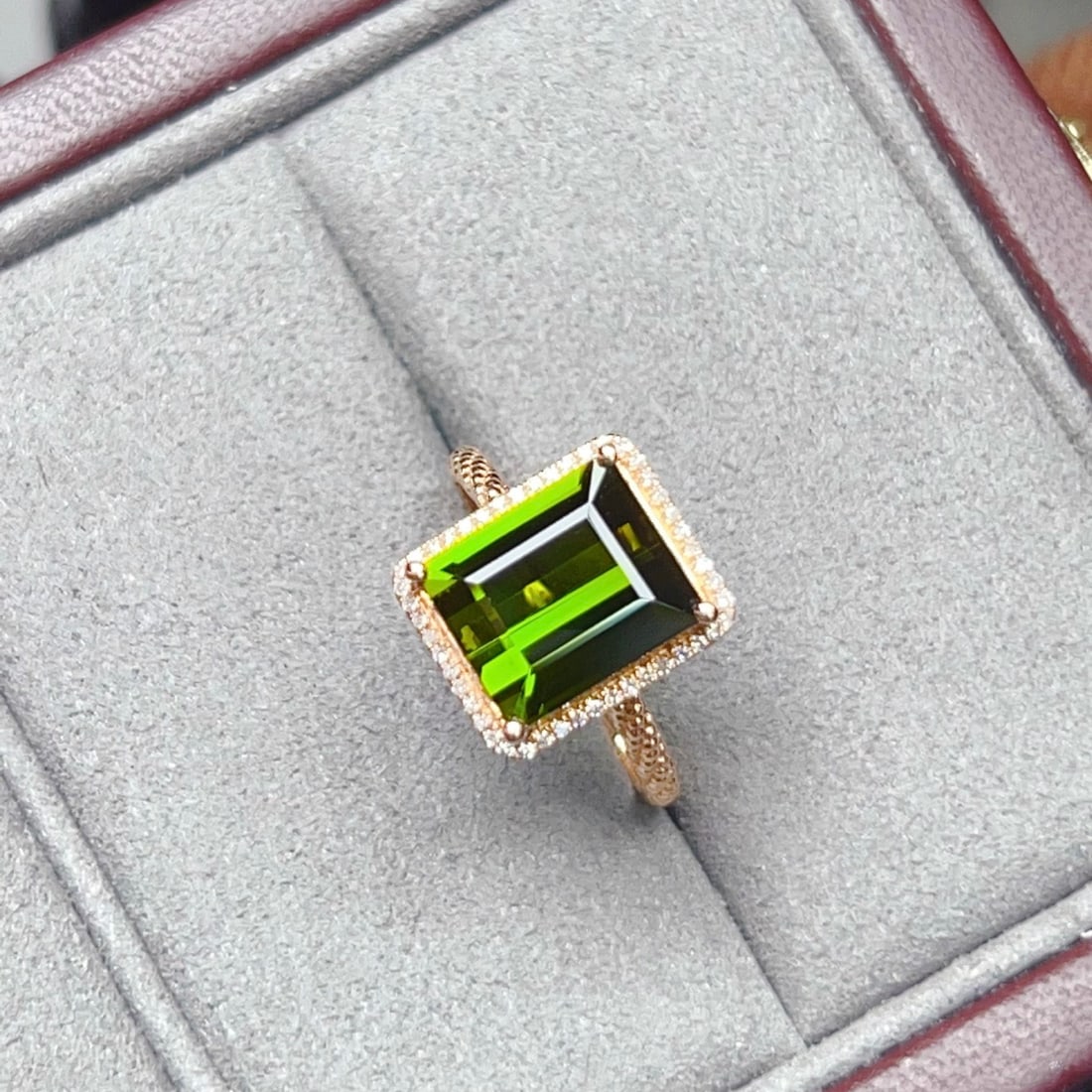 14k Gold 4.09 Ctw Natural Tourmaline & Diamond Ring - 2