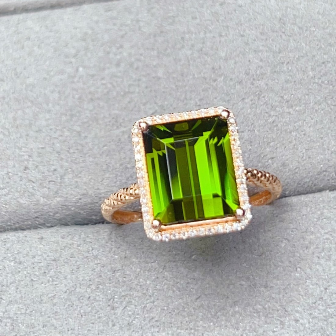 14k Gold 4.09 Ctw Natural Tourmaline & Diamond Ring - 4