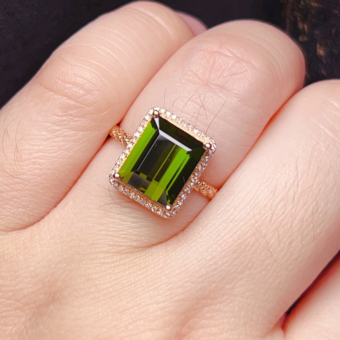 14k Gold 4.09 Ctw Natural Tourmaline & Diamond Ring - 6