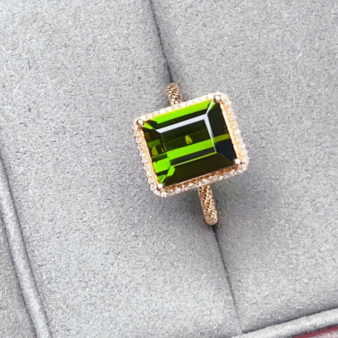 14k Gold 4.09 Ctw Natural Tourmaline & Diamond Ring - 7