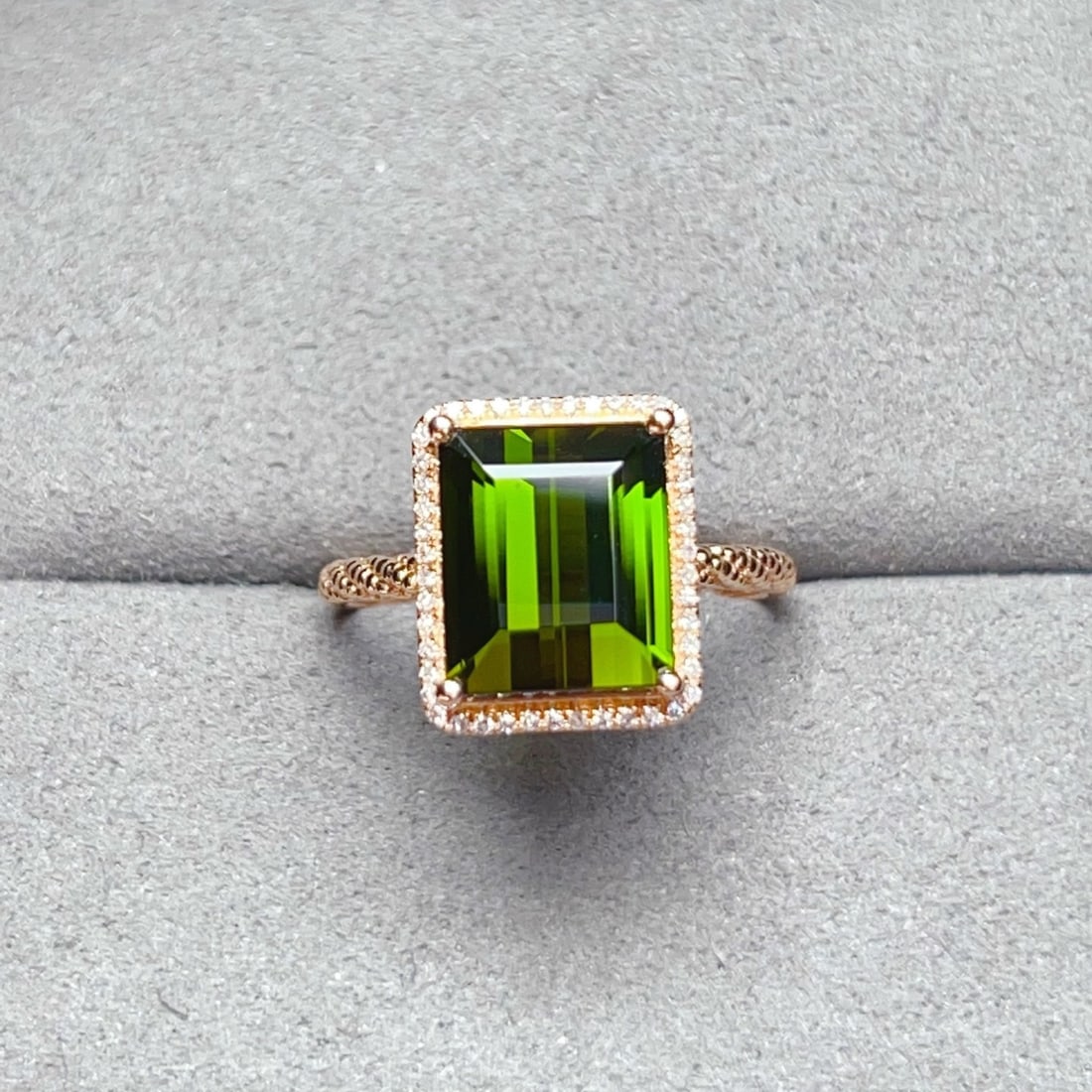 14k Gold 4.09 Ctw Natural Tourmaline & Diamond Ring - 8