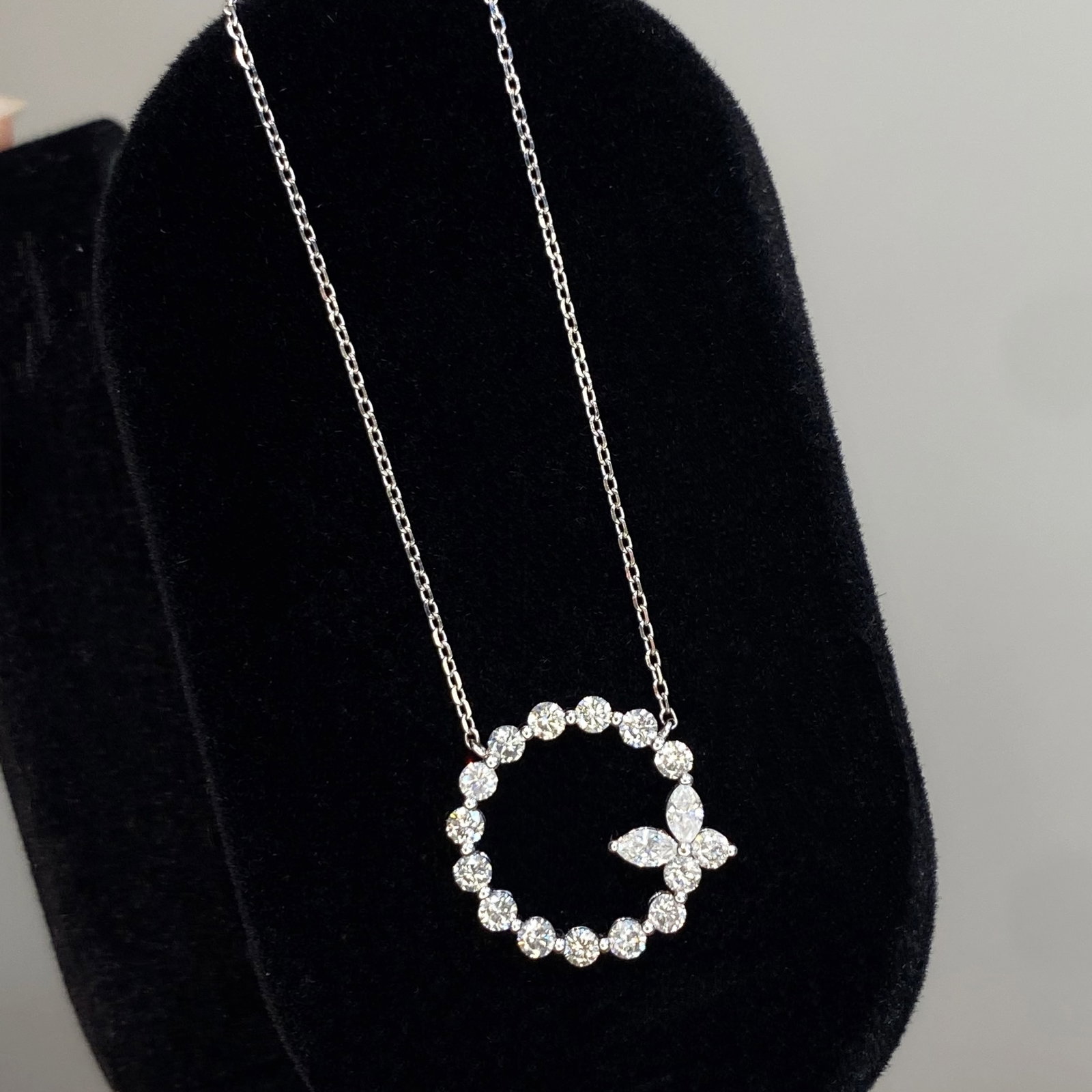 14k Gold 0.85 Ct Natural H Diamond Necklace - 3