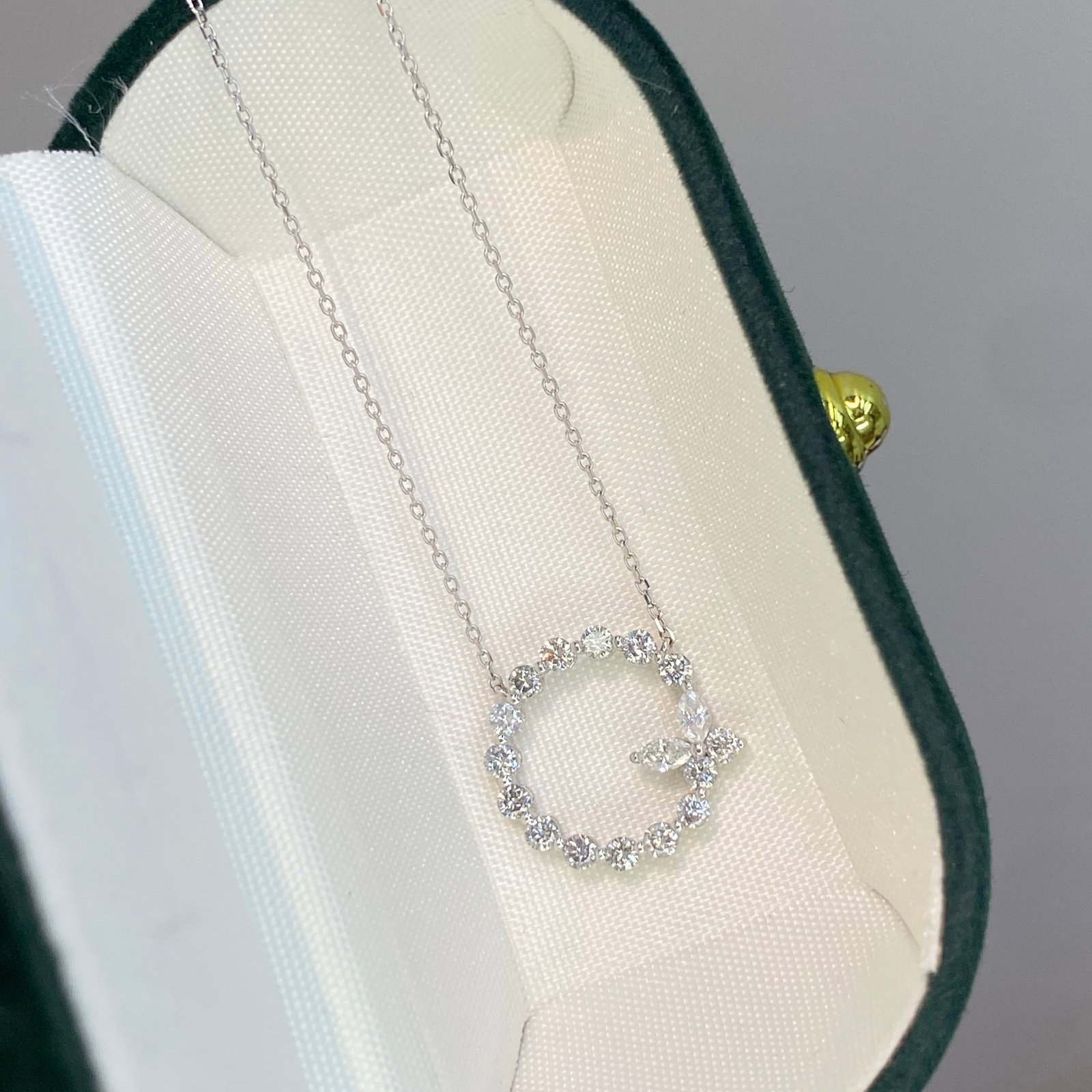 14k Gold 0.85 Ct Natural H Diamond Necklace - 5