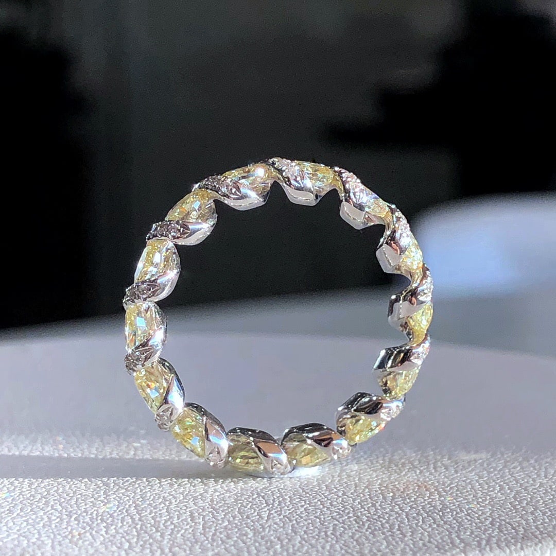 14k Gold 2.16 Ctw Natural Yellow Diamond & Diamond Ring - 2