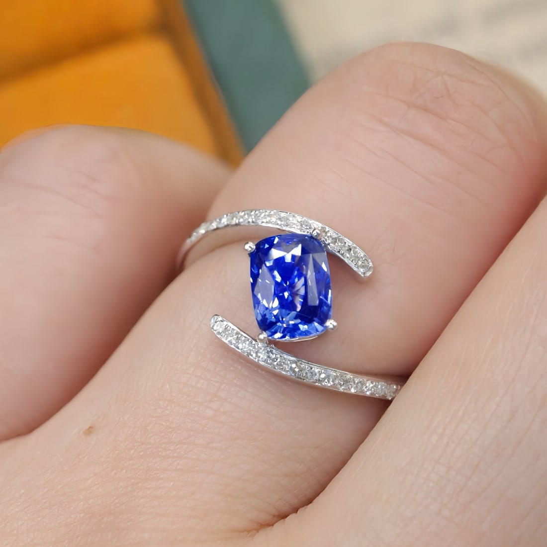 14k Gold 1.19 Ctw Natural Sapphire & Diamond Ring - 5