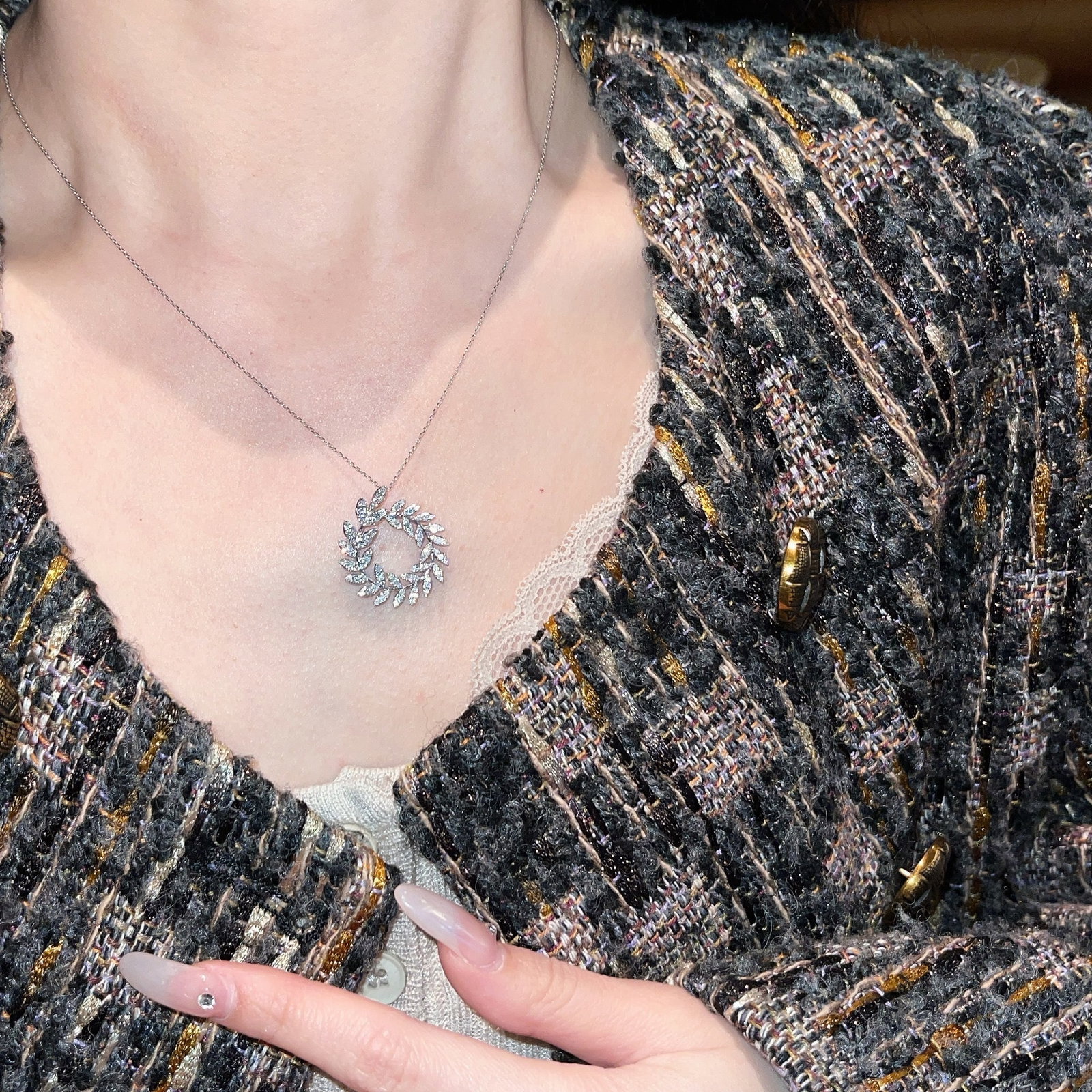 14k Gold 0.80 Ct Natural H Diamond Pendant( Without Chain ) - 2