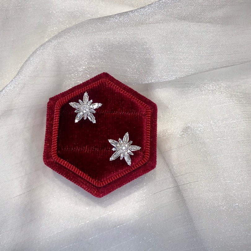 14k Gold 0.70 Ct Natural H Diamond Earrings - 5