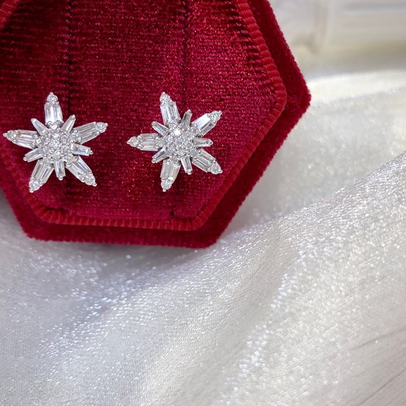 14k Gold 0.70 Ct Natural H Diamond Earrings - 7