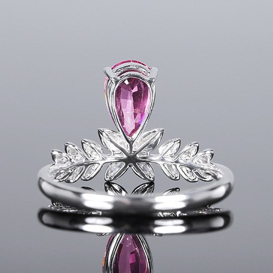 14k Gold 1.31 Ctw Natural Spinel & Diamond Ring - 4