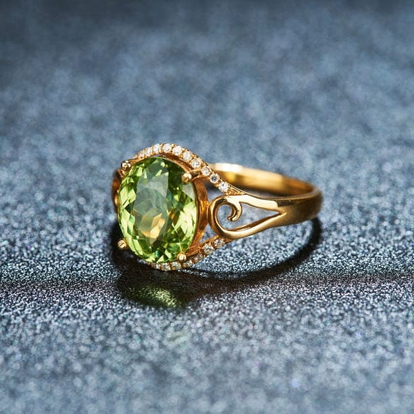 14k Gold 2.92 Ct Natural Tourmaline & Diamond Ring - 3