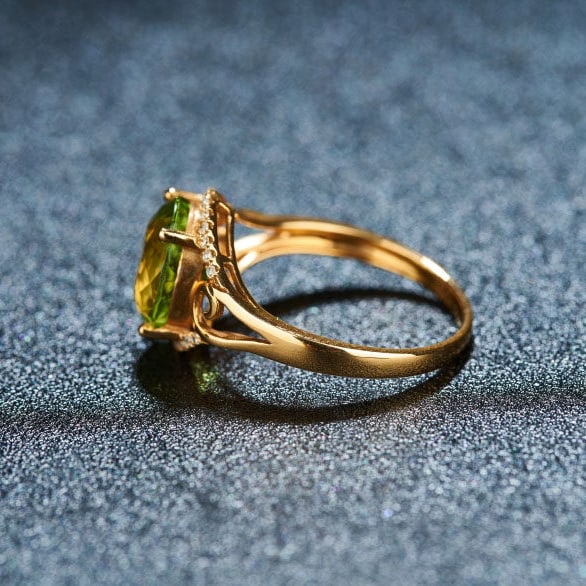 14k Gold 2.92 Ct Natural Tourmaline & Diamond Ring - 4